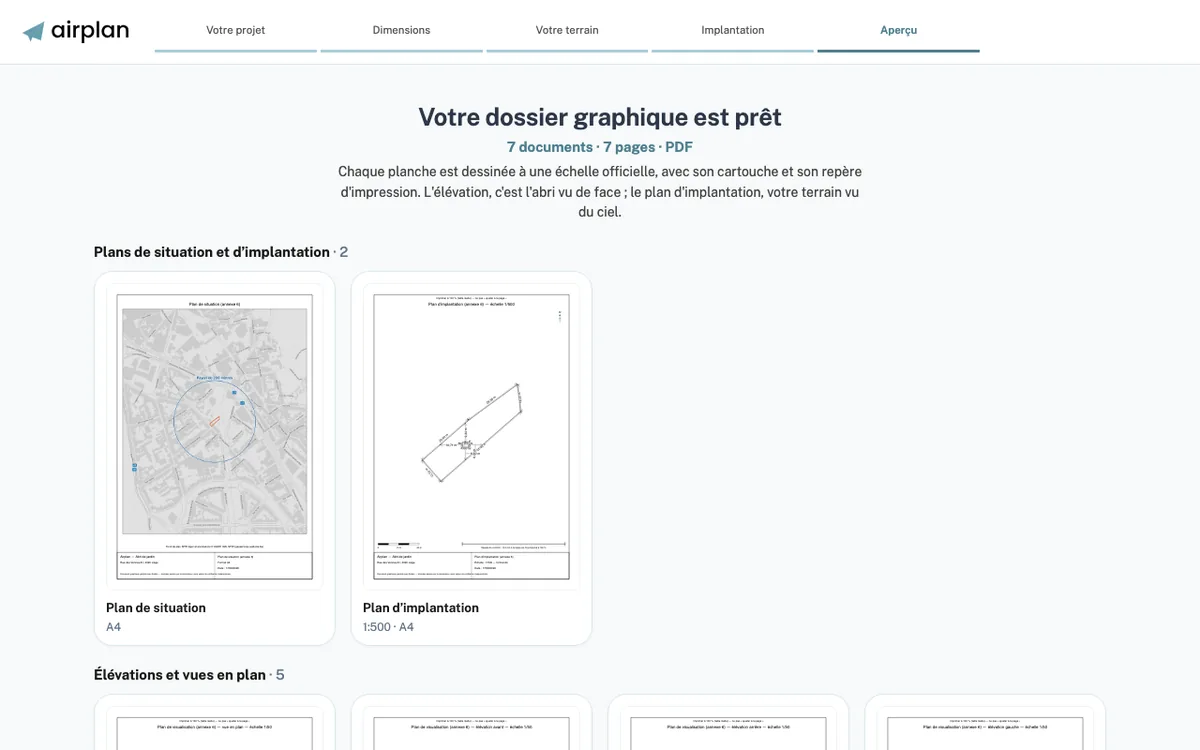 Aperçu : votre dossier graphique est prêt, sept documents
