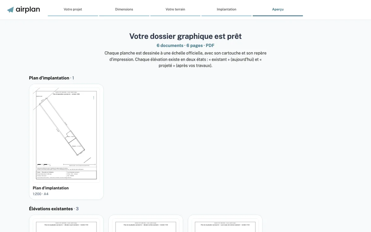 Aperçu : votre dossier graphique est prêt, six documents